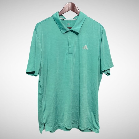 Adidas Golf Shirt Mens Large Short Sleeve Green Polo Pre Owned - Picture 1 of 7
